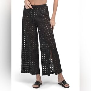 True Destinations Cotton Eyelet Cover Up Pants